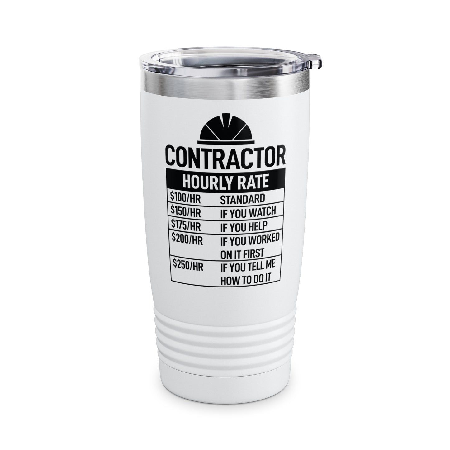 Funny Contractor Hourly Rate Price Chart Contractor Sarcastic Gift Tumbler