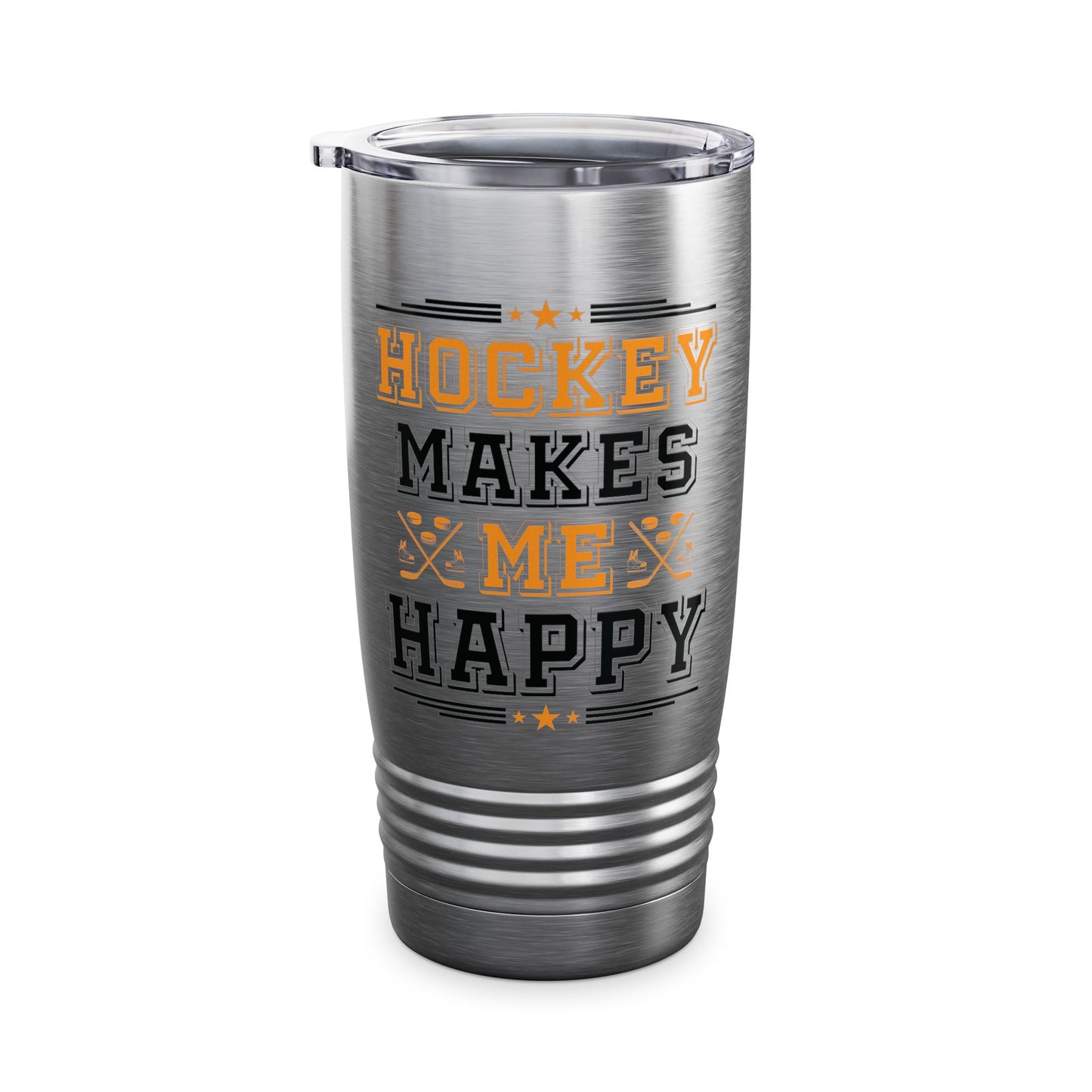 Hockey Makes Me Happy Funny Hockey Fan Tumbler For Men Women