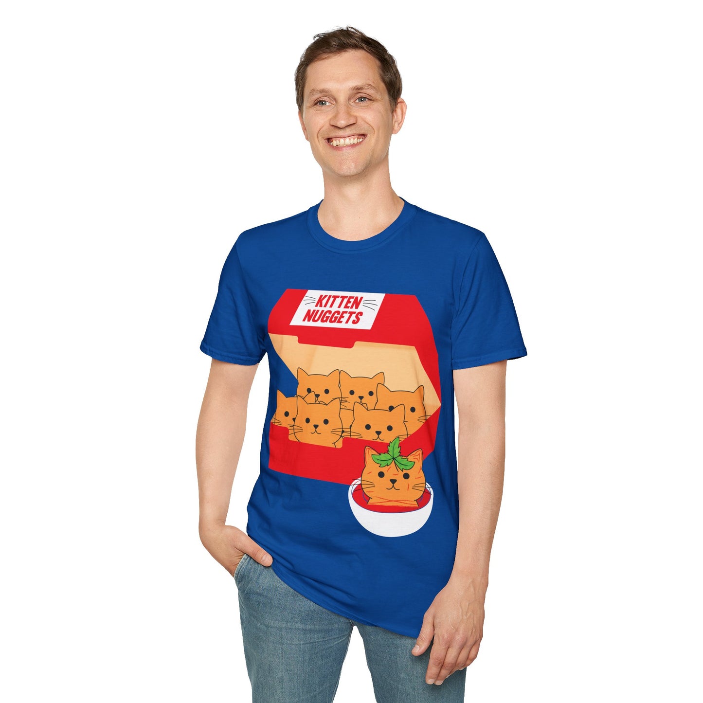 Funny Kitten Nuggets Food Pun Cat Lover Gift Chicken Nuggets T-Shirt For Men Women T-Shirt