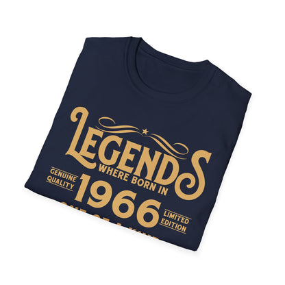 60th Birthday Tee 60 Years Old Vintage Legends Funny Born In 1966 T-Shirt For Men Women T-Shirt