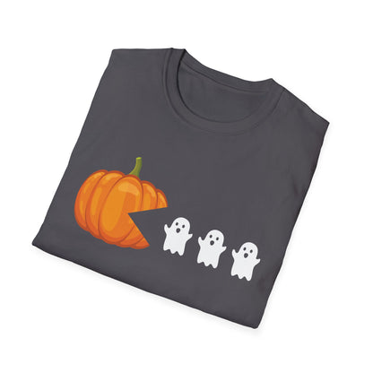 Funny Halloween Pumpkin Eating Ghost, Gamer Gaming Men Women T-Shirt