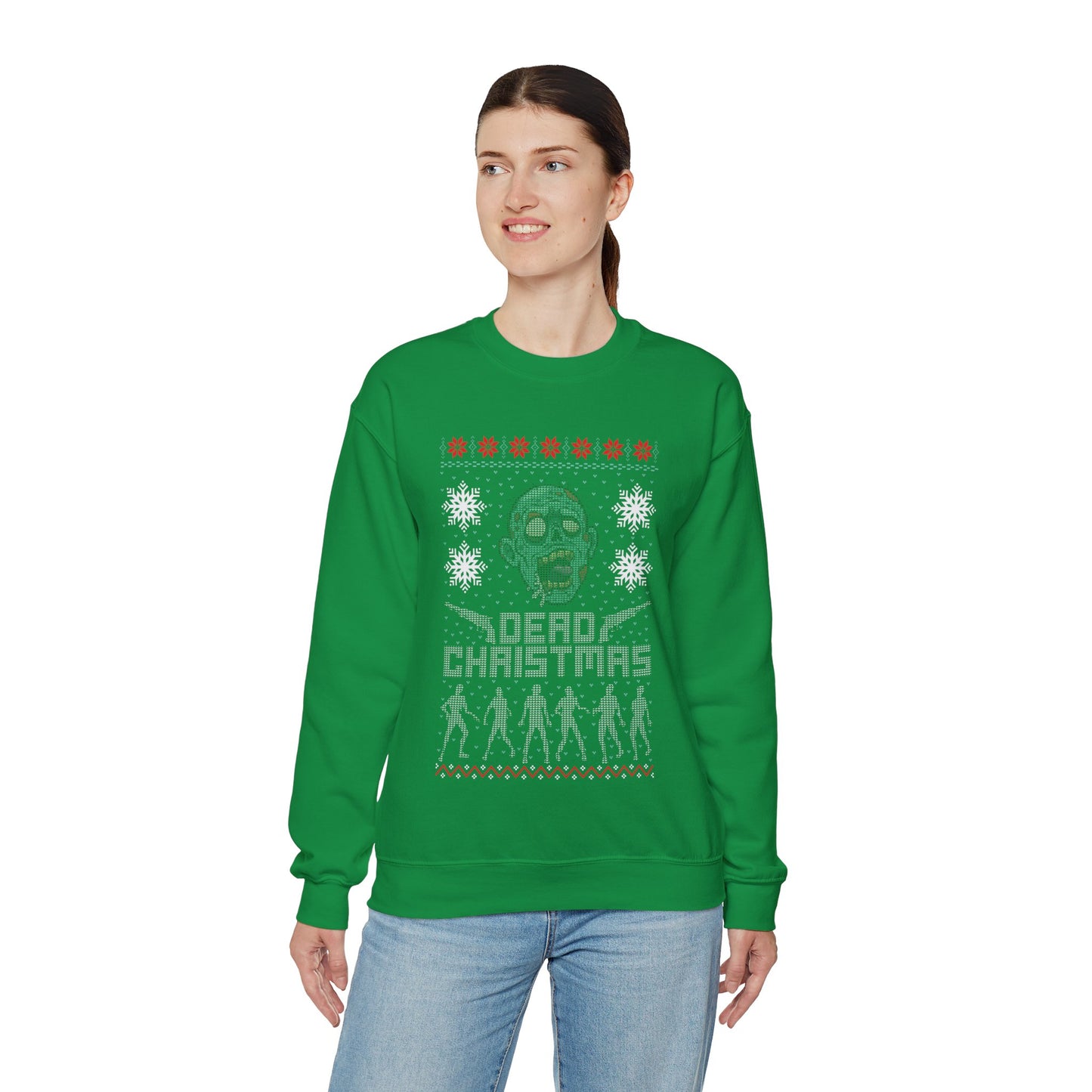 Inspired Merry Christmas The Walking Zombie Face Ugly Funny Dead Christmas Sweatshirt Jumper Xmas Sweater