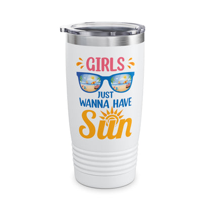 Funny Summer Girls Just Wanna Have Sun Beach Vacation Tumbler For Women