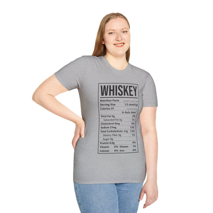 Whiskey Nutrition Facts Funny Family Matching Thanksgiving Christmas Drinking T-Shirt For Men Women