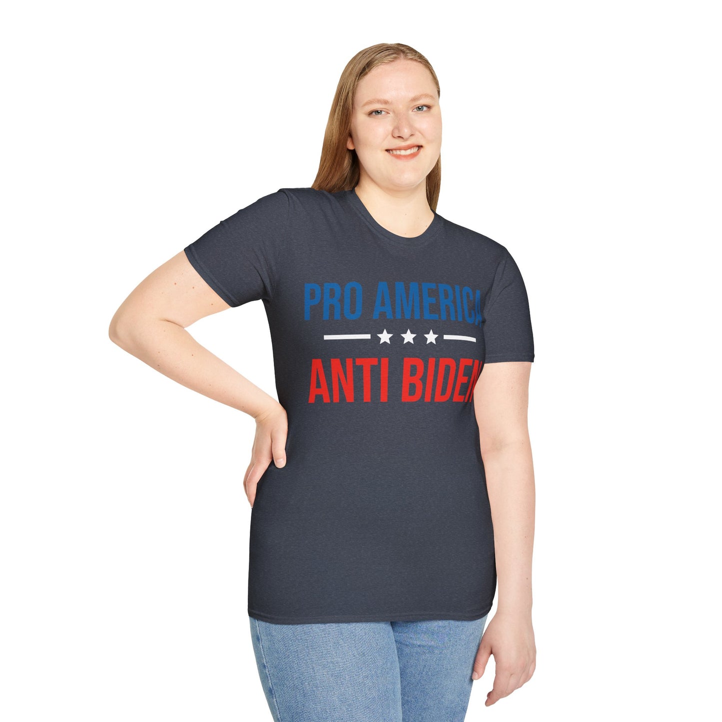 Pro America Anti Biden Flag Impeach Joe Biden Anti-Biden 8646 T-Shirt Men Women