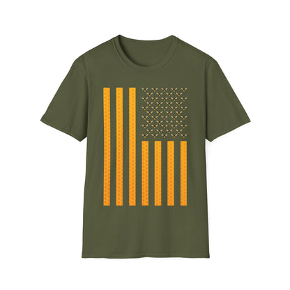 American Flag Honeycomb Honey Bee Beekeeping Beekeeper Birthday T-Shirt For Men