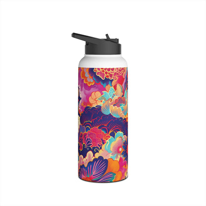 Manga Pattern Stainless Steel Water Bottle with Twist-on Lid and Double-Wall Vacuum Insulation