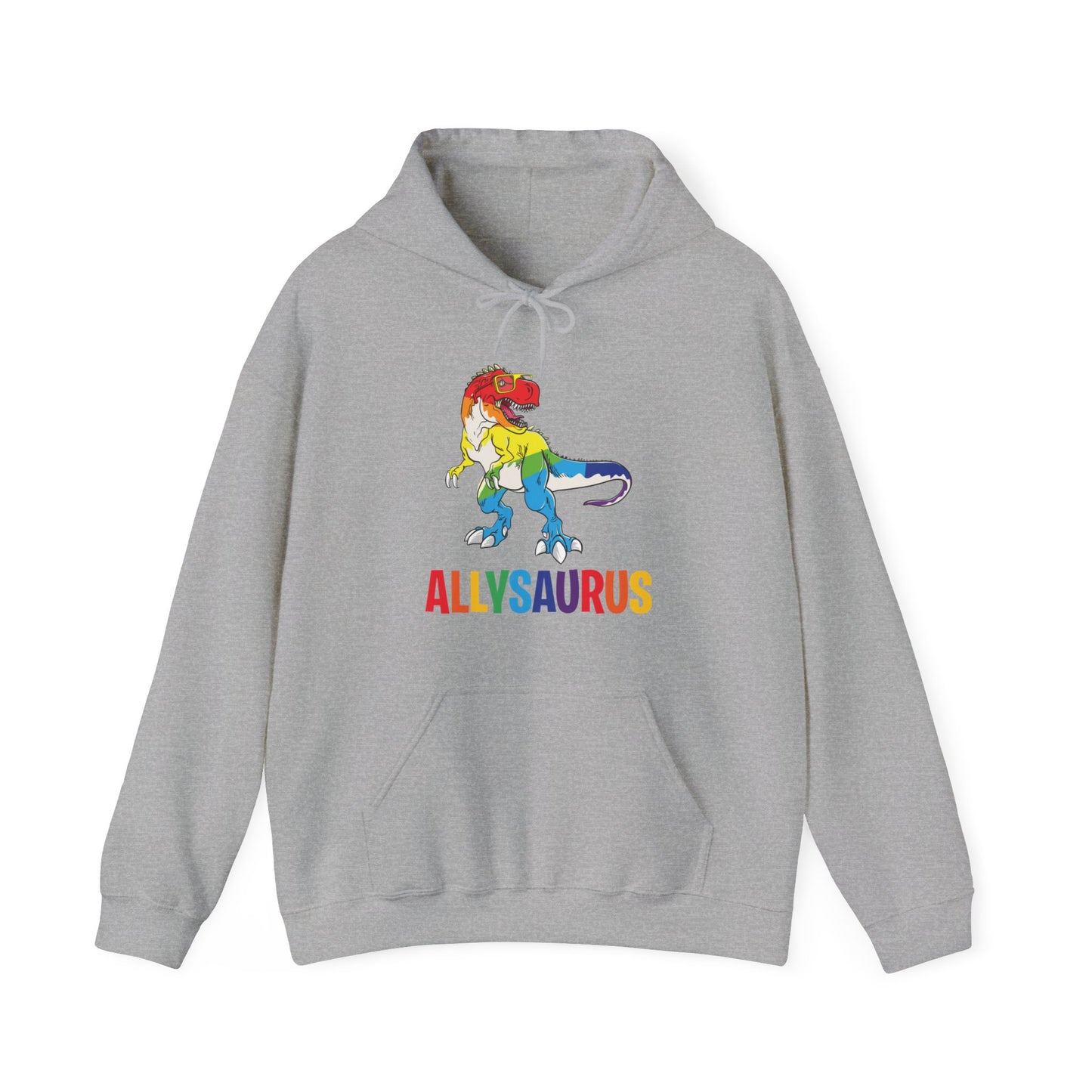 Allysaurus Dinosaur In Rainbow Flag For Ally LGBT Pride Gift Hoodie