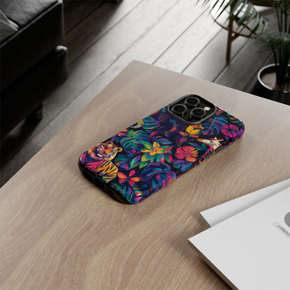 Animal Collage Vibrant Pattern iPhone 13 14 15 16 Pro Max Plus Case Wireless Charging Compatible Tough Cases Protection, Magnetic Phone Case for iPhone Classic Series