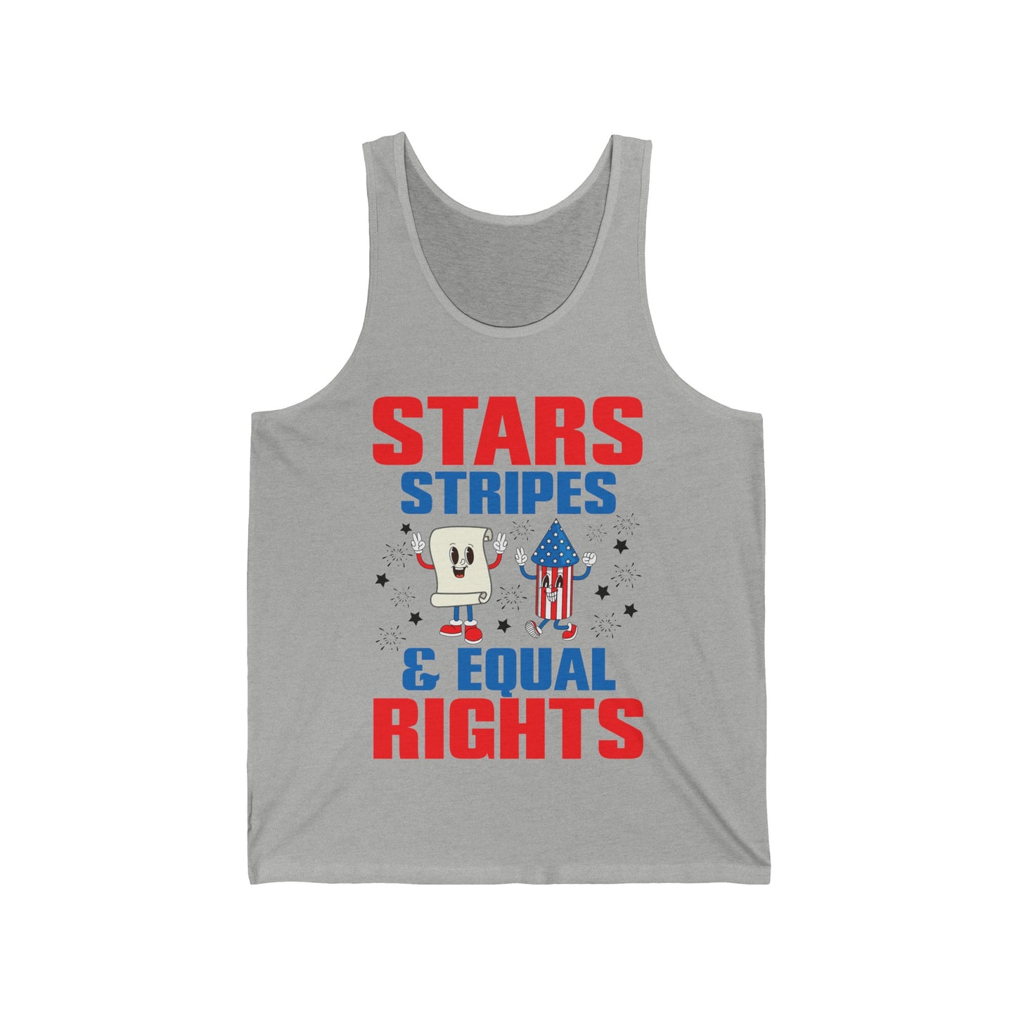 Stars Stripes & Equal Rights 4th Of July Retro Groovy Tank Top For Men Women Tank Top