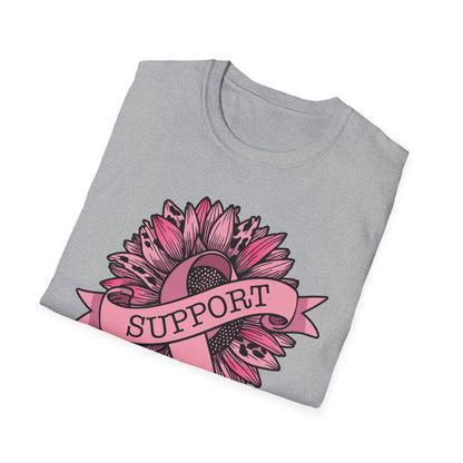 Sunflower Pink Breast Cancer Awareness Women Warrior T-Shirt For Men Women