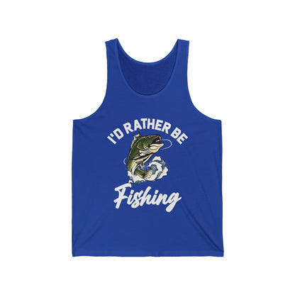 I'd Rather Be Fishing Fisherman Fathers Day Tank Tops For Men Women