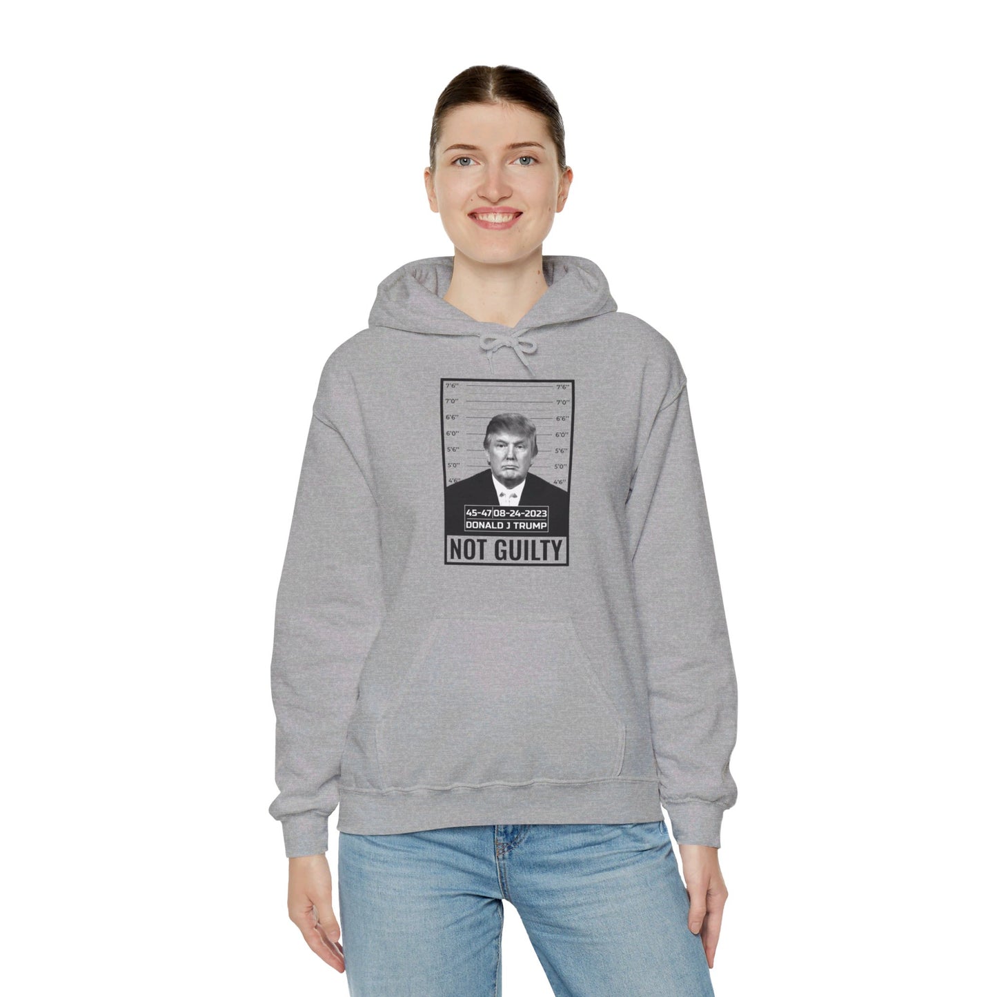 Donald Trump Police Mugshot Not Guilty President Legend 45 47 Hoodie For Men Women Hoodie