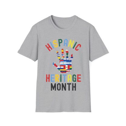 Hispanic Heritage Month Hand Flags Countries  T-Shirt Men Women Kids