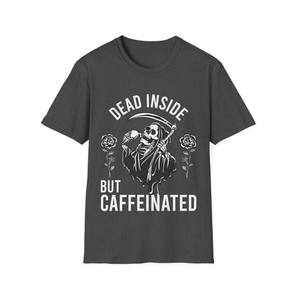 Funny Dead Inside But Caffeinated Skeleton Coffee Lover Drink Morning T-Shirt