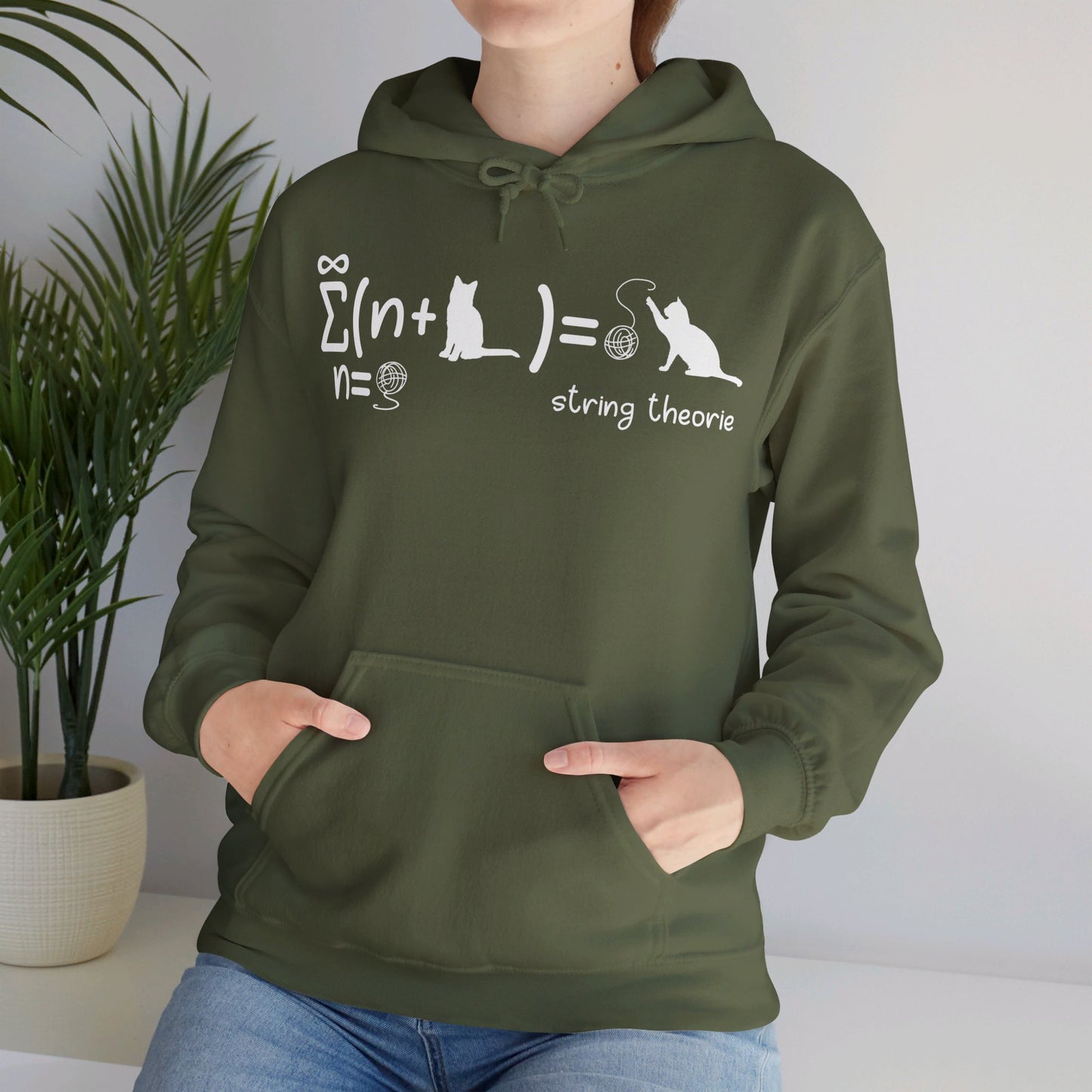 Funny String Theory Science Nerd Physics Schrodinger's Cat Hoodie For Men Women Hoodie