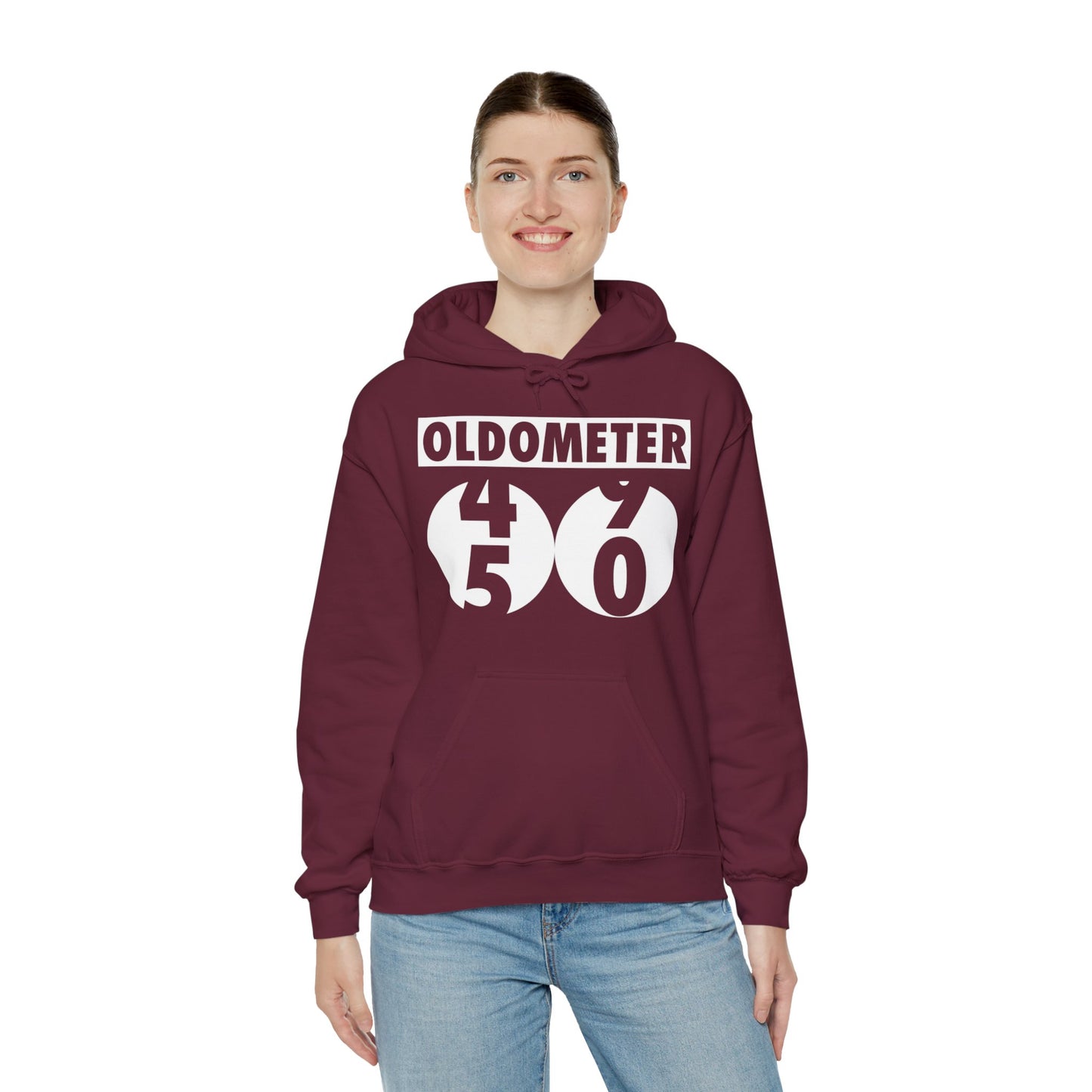 Funny Oldometer Odometer 50th Birthday Gift 50 yrs Old Joke Hoodie For Men Women Hoodie