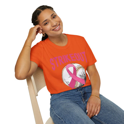 Strike Out Breast Cancer Baseball Fight Awareness T-Shirt Men Women