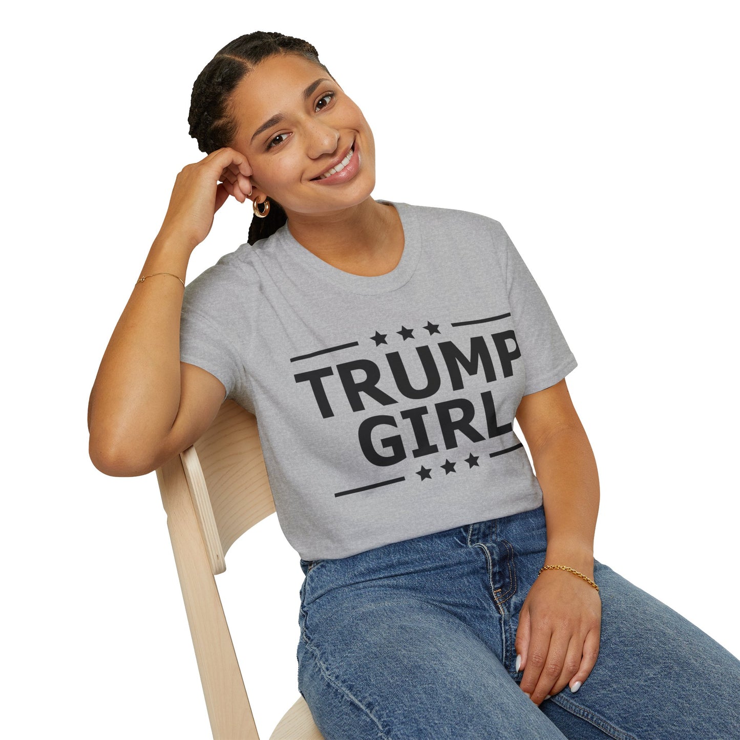 Cute Trump Girl Republican US Flag 2024 Vintage Vote T-Shirt