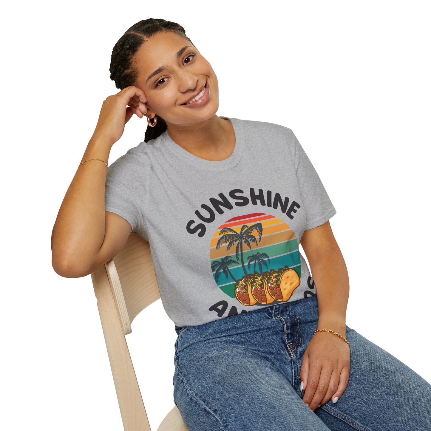 Sunshine And Tacos Taco Lovers Foodie Food Beach T-Shirt Men Women