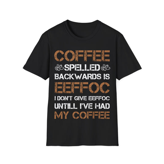 Funny Coffee Spelled Backwards Eeffoc Eeffoc Coffee Lovers Tee T-Shirt Men Women