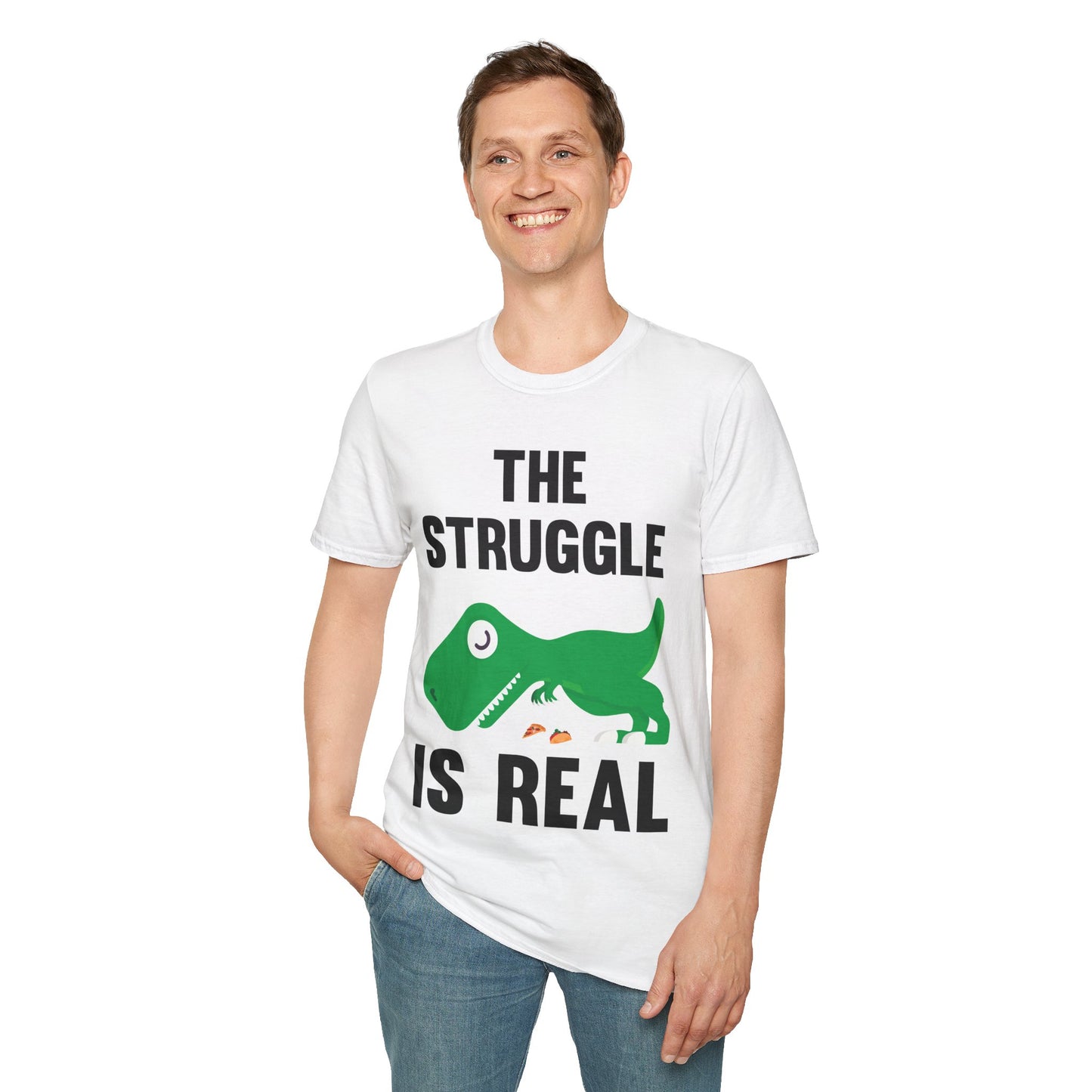 Funny The Struggle is Real T-Rex Dinosaur Sarcastic Sarcasm Tee T-Shirt Men Women