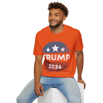 Trump 2024 Retro Campaign Button Re Elect President Trump T-Shirt For Men Women T-Shirt