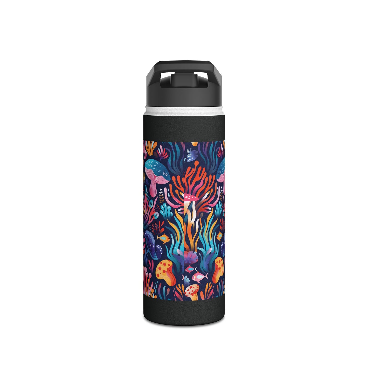 Underwater World Pattern Stainless Steel Water Bottle with Twist-on Lid and Double-Wall Vacuum Insulation