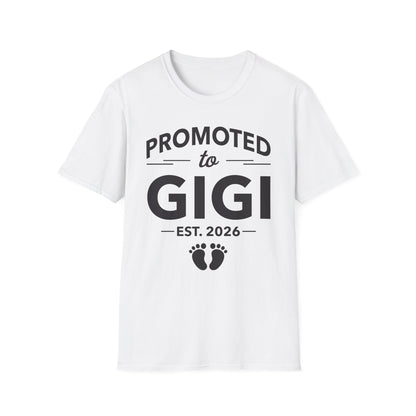 Funny Promoted To Gigi Est 2026 First Time Mothers Day T-Shirt For Women