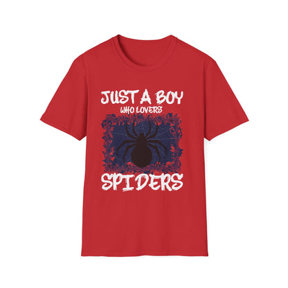 Just A Boy Who Loves Spiders Retro Spider Lover T-Shirt For Men Kids T-Shirt