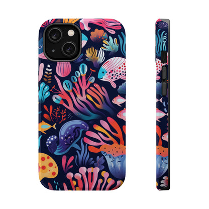 Underwater World Pattern iPhone 13 14 15 Pro Max Plus Case Compatible with MagSafe Tough Cases Protection, Magnetic Phone Case for iPhone  Classic Series