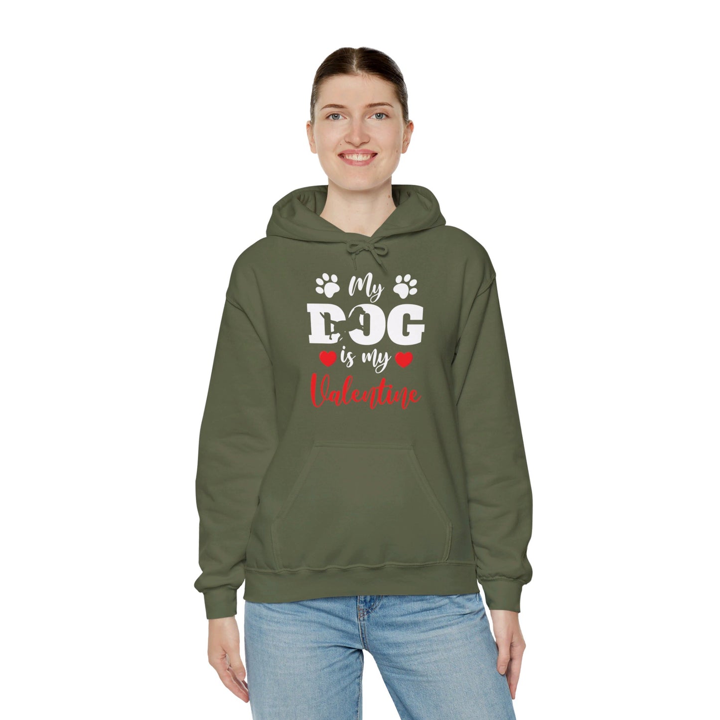 Funny My Dog is My Valentine Dog Lovers Hoodie For Men Women Hoodie