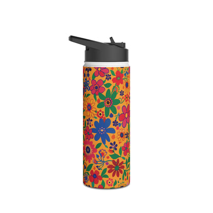 Fiesta Fiesta Vibrant Pattern Stainless Steel Water Bottle with Twist-on Lid and Double-Wall Vacuum Insulation