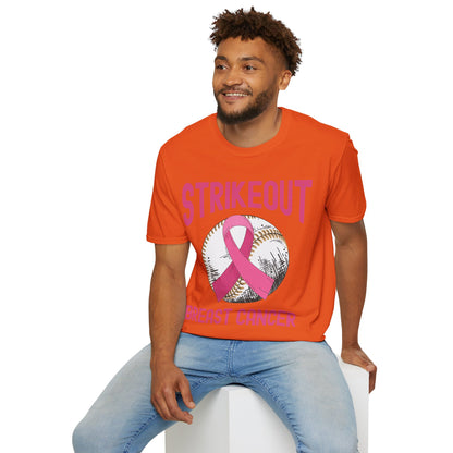 Strike Out Breast Cancer Baseball Fight Awareness T-Shirt Men Women