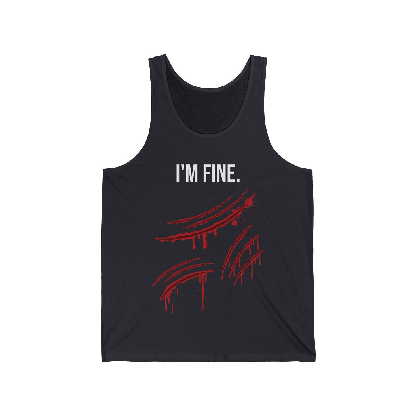 Tiger Claws I'm Fine Bloody Zombie Scary Halloween Costume  Tank Top Men Women