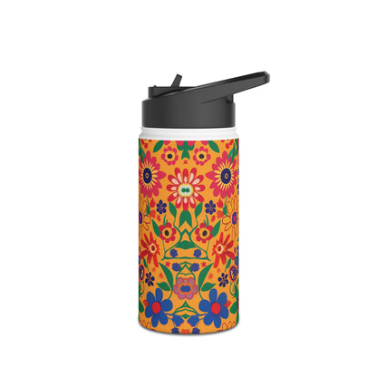 Fiesta Fiesta Vibrant Pattern Stainless Steel Water Bottle with Twist-on Lid and Double-Wall Vacuum Insulation