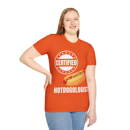 Certified Hotdogologist Hotdog Cool Sausage Hot Dog Lover T-Shirt For Men Women T-Shirt