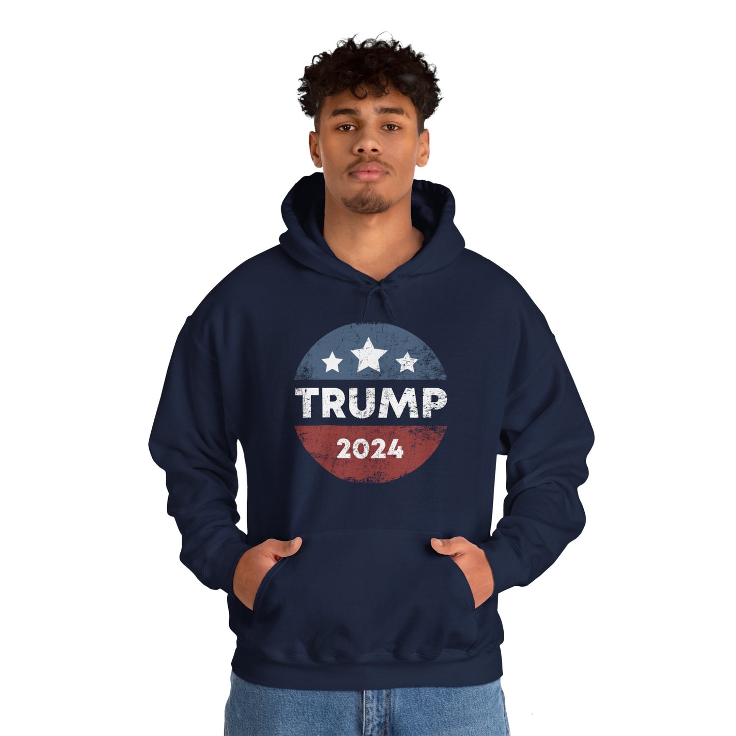 Trump 2024 Retro Campaign Button Re Elect President Trump Hoodie For Men Women Hoodie