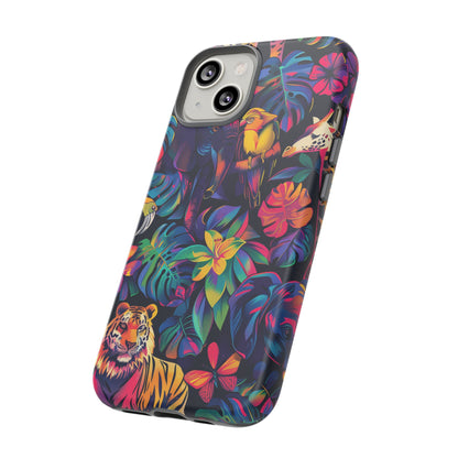 Animal Collage Vibrant Pattern iPhone 13 14 15 16 Pro Max Plus Case Wireless Charging Compatible Tough Cases Protection, Magnetic Phone Case for iPhone Classic Series