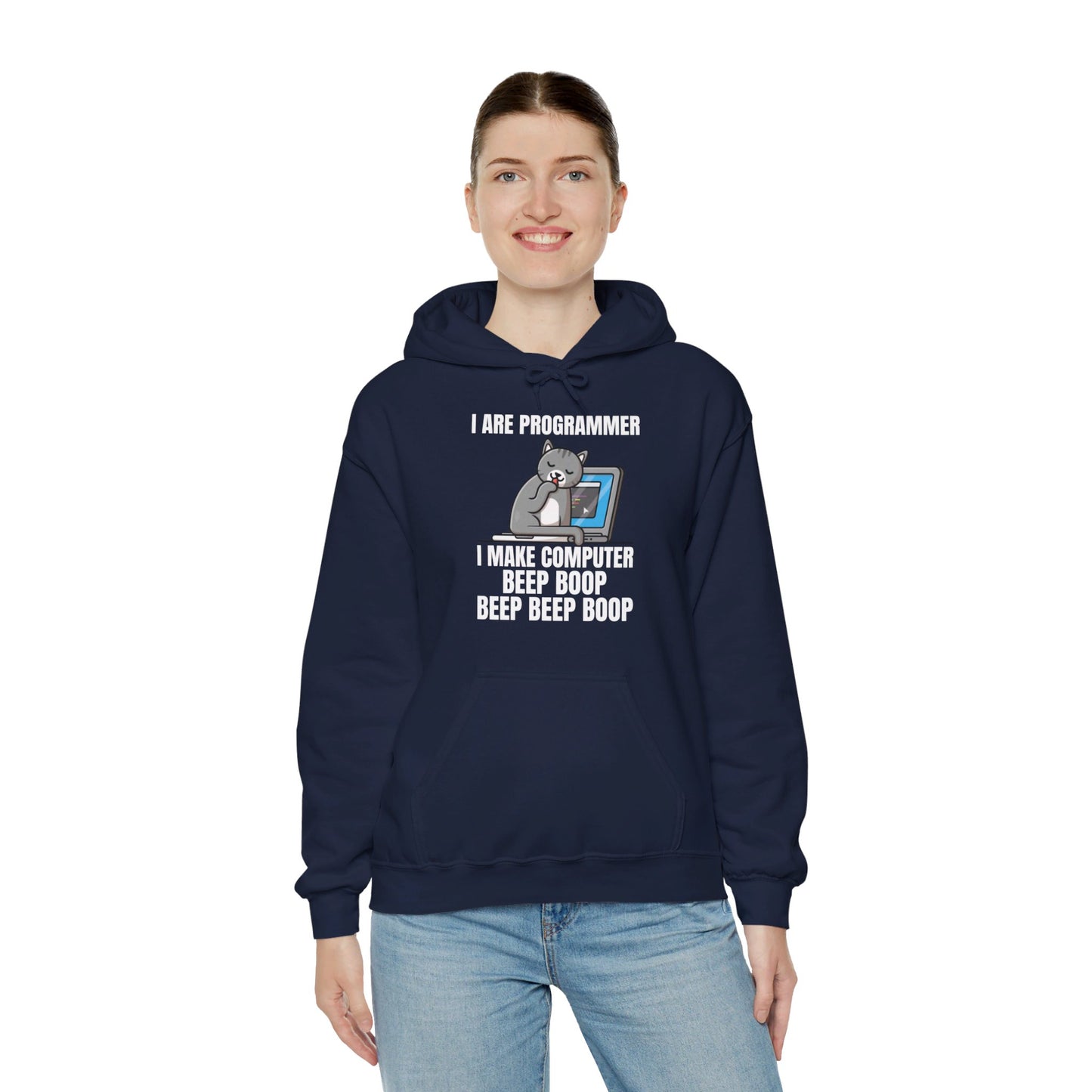 Funny I Are Programmer I Make Computer Beep Boop Cute Cat Hoodie For Men Women Hoodie