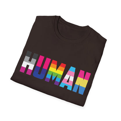 Funny Human LGBT Gay Pride Rainbow Flag Christian Black Man T-Shirt for Men