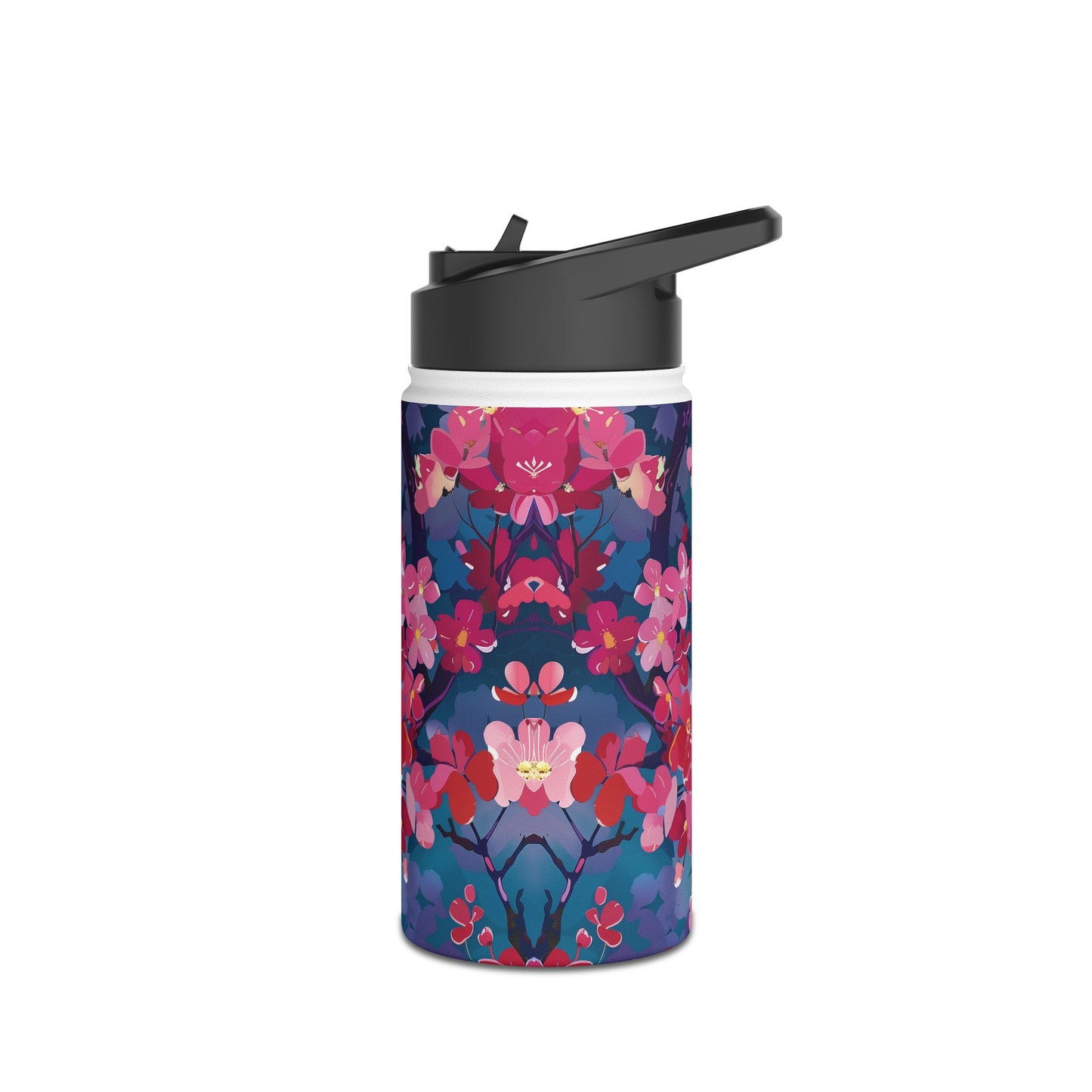 Sakura Blossoms Pattern Stainless Steel Water Bottle with Twist-on Lid and Double-Wall Vacuum Insulation