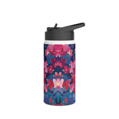 Sakura Blossoms Pattern Stainless Steel Water Bottle with Twist-on Lid and Double-Wall Vacuum Insulation