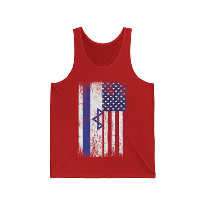 Israeli American USA Flag Tank Top Pride Israel USA Tank Tops For Men Women