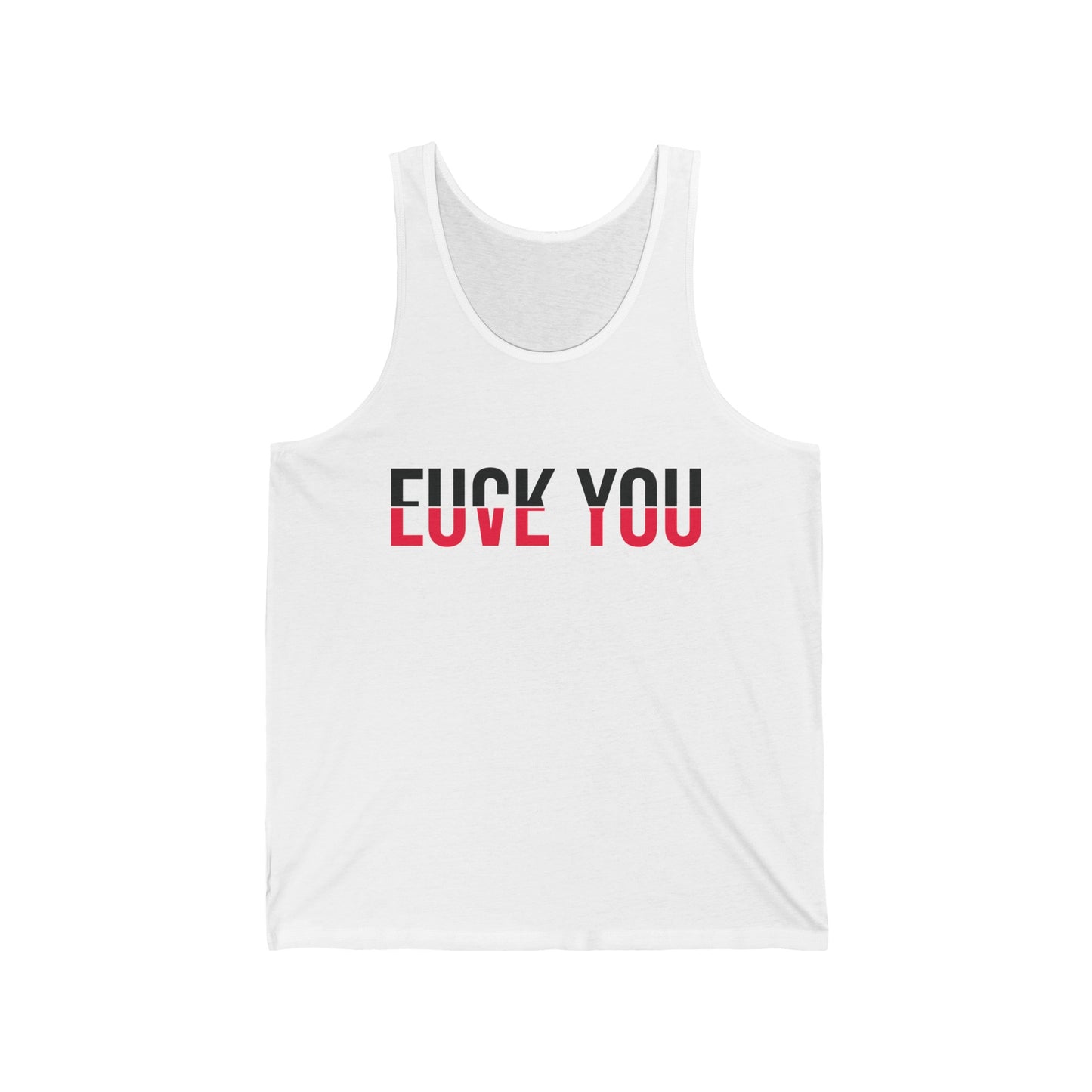 Love You FCK You Love and Hate Cross Word Tank Top for Men Women