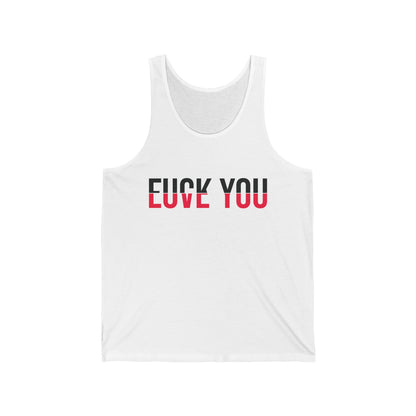 Love You FCK You Love and Hate Cross Word Tank Top for Men Women