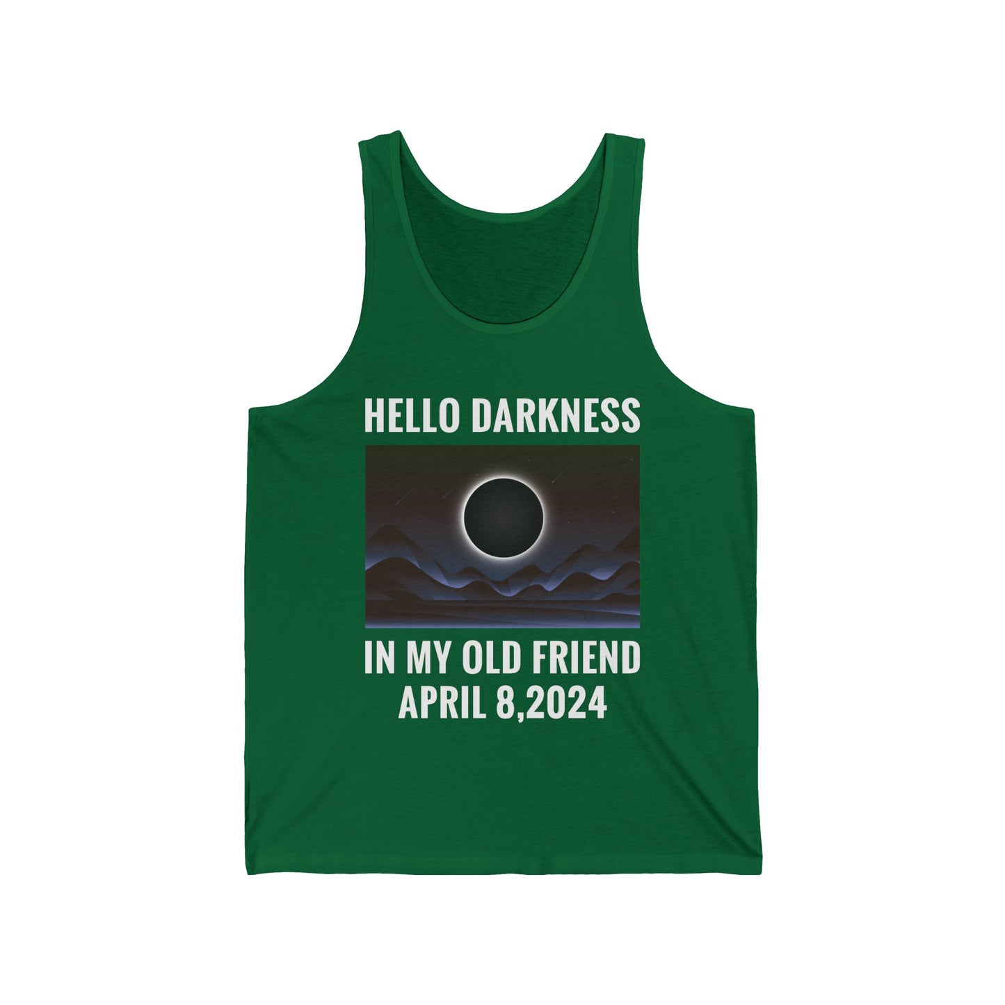 Funny Hello Darkness My Old Friend Solar Eclipse April 08, 2024 Tank Tops for Men Women