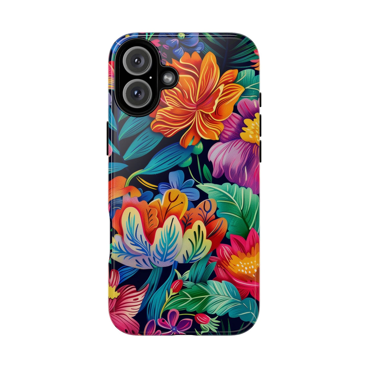 Floral Fiesta Pattern iPhone 16 Pro Max Plus Case Wireless Charging Compatible Tough Cases Protection, Magnetic Phone Case for iPhone Classic Series