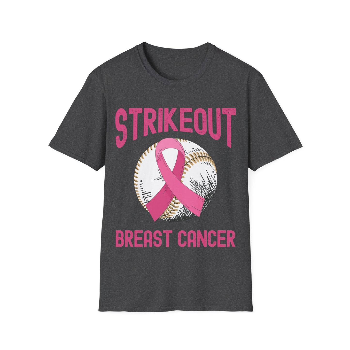 Strike Out Breast Cancer Baseball Fight Awareness T-Shirt Men Women