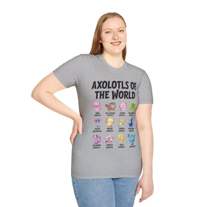 Funny Axolotls Of The World Cute Kawaii Axolotl T-Shirt For Men Women T-Shirt